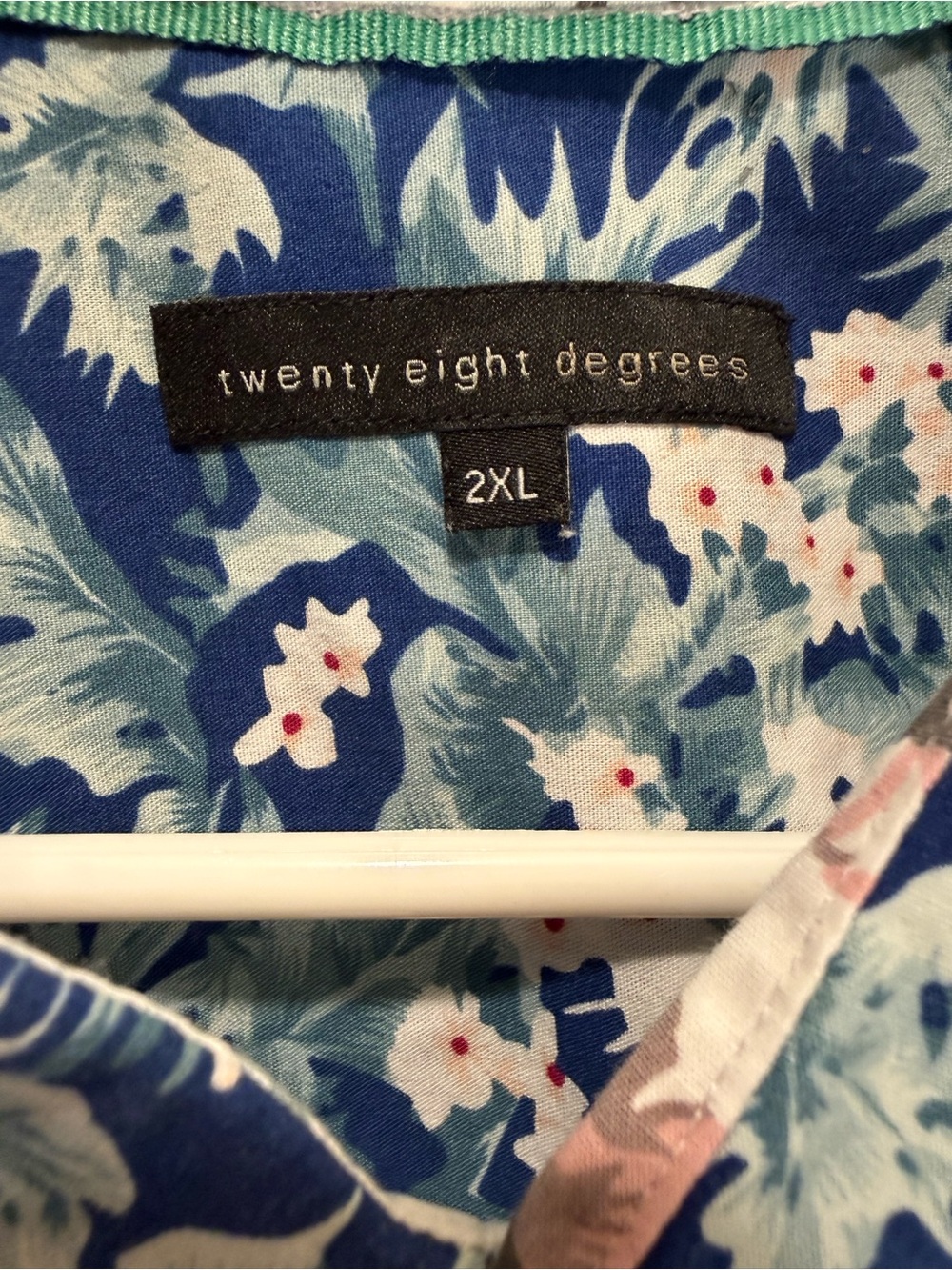 Twenty Eight Degrees Men’s Blue Floral Casual Button-Down Shirt - 2XL